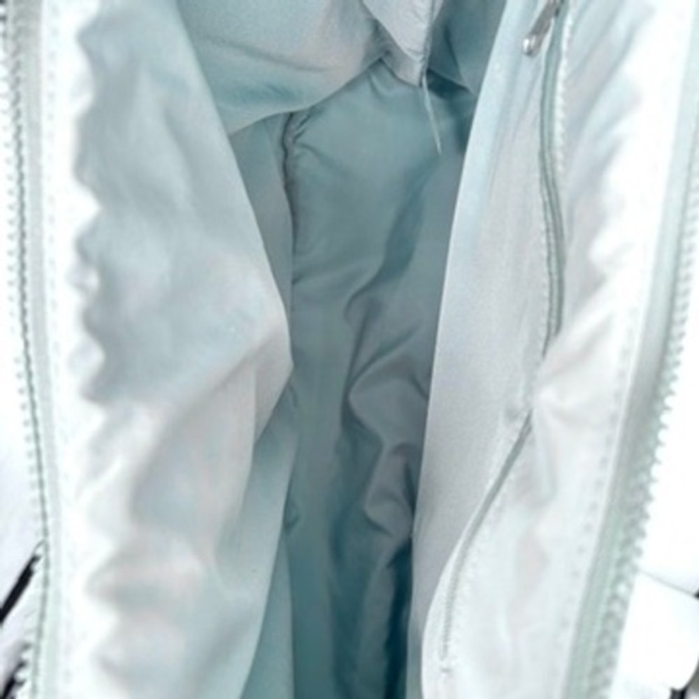 Wilo The Label Ruched Sling Shoulder Bag Polyester Slouchy Zip Top Blue Green - Picture 10 of 13